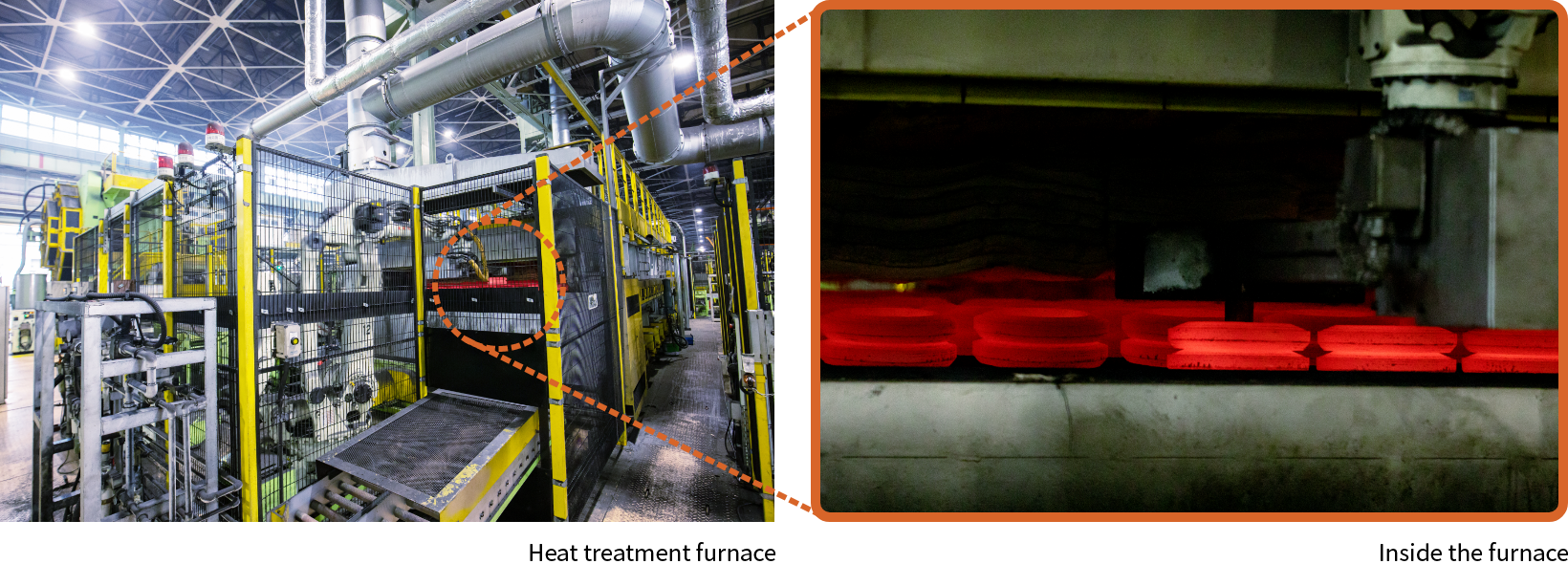 Heat treatment furnace / Inside the furnace