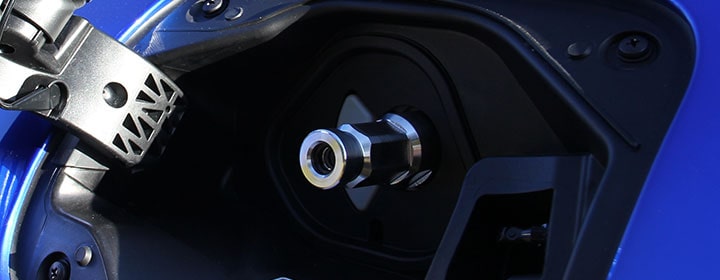 Receptacle on the MIRAI fuel cell vehicle