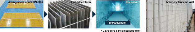 Embedded forms reinforced with ASCON-D4