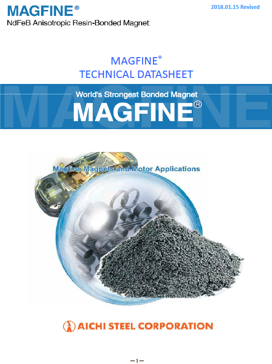 Neodymium type anisotropic bonded magnet MAGFINE®